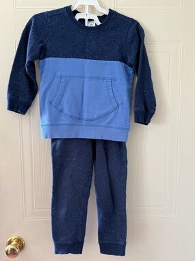 Carters Matching Sweat Set 4T (multi coloured blue and speckled)